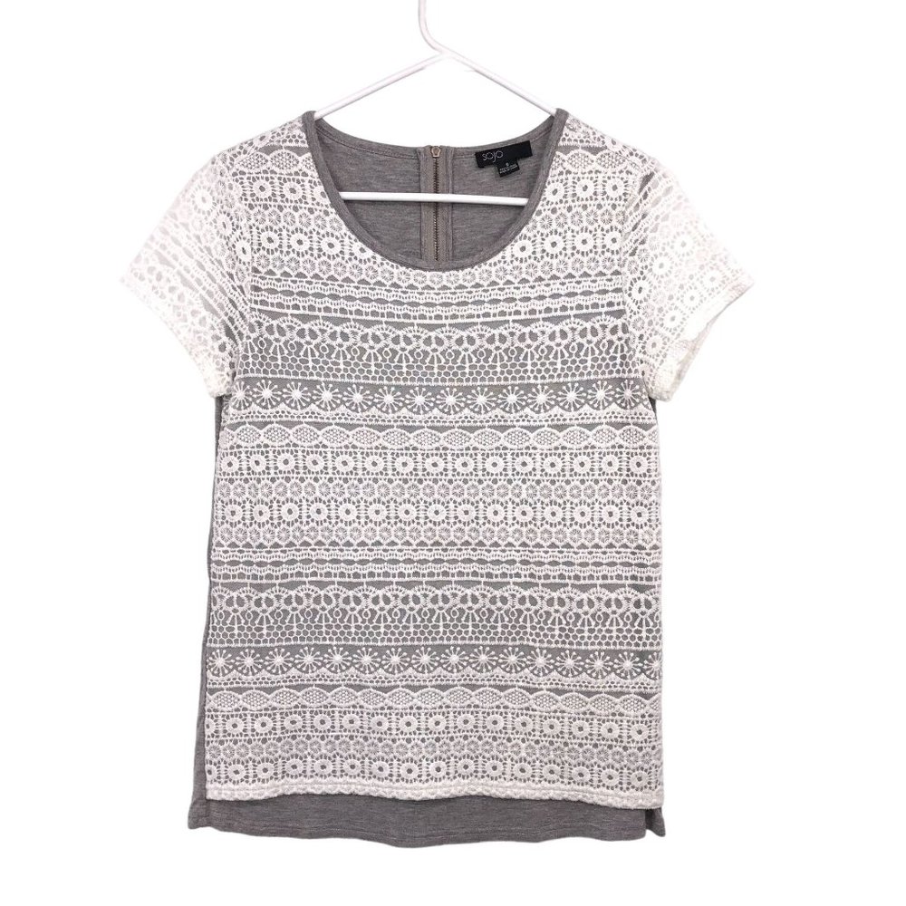 Sojo Blouse Womens S Used Gray Cream